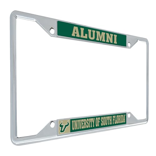 Desert Cactus University of South Florida USF Bulls Metal License Plate Frame for Front or Back of Car Officially Licensed (Alumni)
