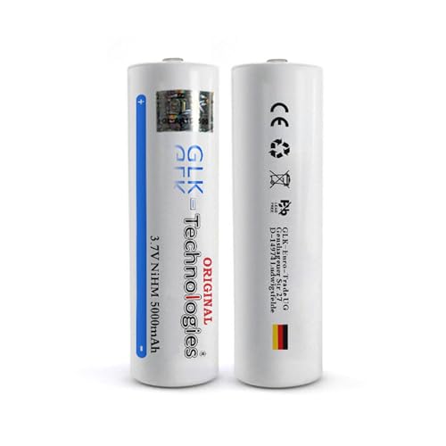2X GLK-Technologies BJ 2026 GL21700 High Power 5000 mAh NiMH Button Top high Drain 21x72mm Akku Scheinwerfer-Fans-Akku wiederaufladbarer