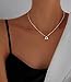 KristLand - S925 Silver Women's Bar Necklace/Double Circle Layered Y Necklace Chain Adjustable Long/Tiny Pendant Chain Choker for Lady Gift Triangle