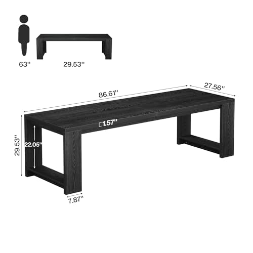 Image of Tribesigns Two Person Desk, 86.6 Inch Extra Long Desk, Double Computer Writing Table, Wood Office Desks Workstation for Home Office, Black
