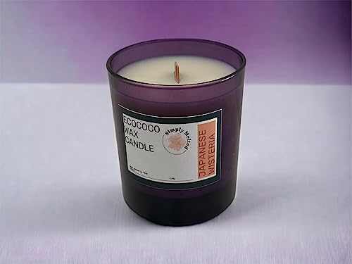 Bougie glycine japonaise mèche en bois parfum doux souvenirs enfance