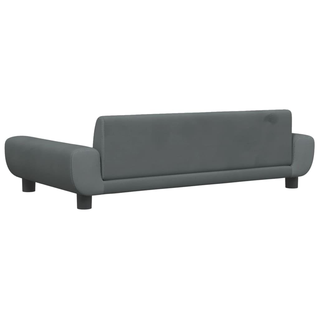 Canapé Enfant En Velours Gris Foncé - 100x54x33 Cm - Confort Et Sécurité Pour Les Petits | Meuble Enfant | Salon Bébé