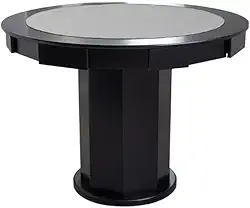 Mesa de Carteado com Gavetas e Porta copos - 1,09x0,80 - Com xadrez - Grafite