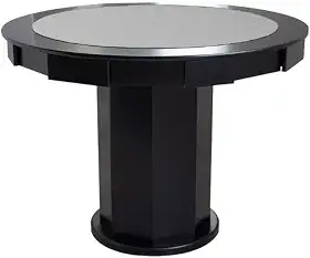 Mesa de Carteado com Gavetas e Porta copos - 1,09x0,80 - Com xadrez - Grafite
