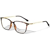 KANASTAL Gafas Bloqueo Luz Azul Leopardo Mujer Ordenador Filtro Azul Hombre Proteccion Pantallas Gaming Blue Light Glasses Patillas Metálicas Doradas - Montura Marrones