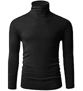 TAPULCO Men Turtleneck Long Sleeve Knitted Pullover Basic Slim Fit Casual Soft Comfy T Shirts