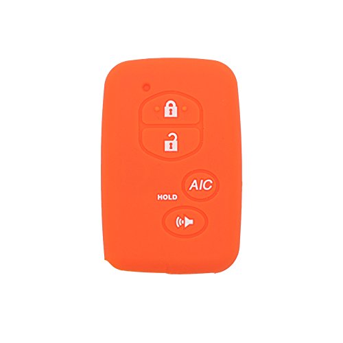 BROVACS Silicone Cover Protector Case Holder Skin Jacket Compatible with TOYOTA 4 Button Smart Remote Key Fob CV2406 Orange - Image 2