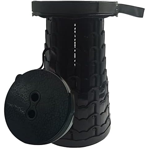 Portable Folding Stool Telescopic Stool Camping Stool for Camping, Garden, Fishing, Hiking, Barbecuing - up to 180 kg Red, Portable Telescopic Folding Stools Collapsible Retractable Cover