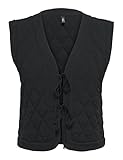 Only, gilet, adolescent, imprimé intégral, ceinture à nouer, col en V, sans manches