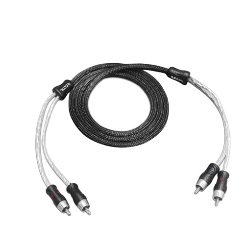 RECOIL PCI23 Premium 100% Oxygen Free Copper 3ft 2-Channel RCA Audio Interconnects Cable, Double Shielded with Noise Reduction