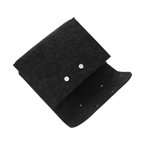 Abaodam フェルト素材のビジネストートバッグ 木製ハンドル付き ファイル収納可能 大容量ポータブル収納ケース 深灰色