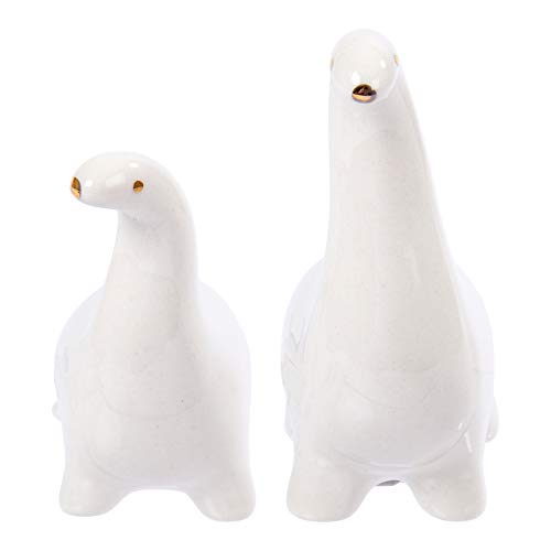 Luciano Housewares, Kitchen Essential Cute Novelty Porcelain Dinosaur Salt And Pepper Shakers Set, 2.4 X 3.15 Inches, White #TOP2