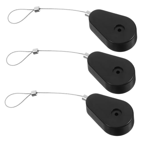 3Pcs Retractable Anti Theft Cable Case Steel Wire Lock para Garajes | Construcción de Plástico y Acero, Acabado Negro, Estilo Práctico Simple, Uso en Almacén miniatura 1