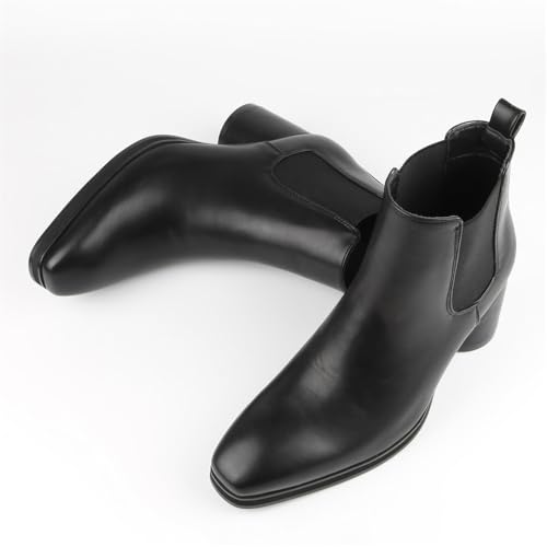 Men Chelsea Ankle Boots Leather Chukka Boots Casual Heel Retro Dress Boots Comfort3