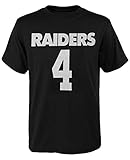 NFL Kids Youth Team Color Alternate Mainliner Name and Number Player T-Shirt (Large (14-16), Derek Carr Oakland Raiders Home Black)