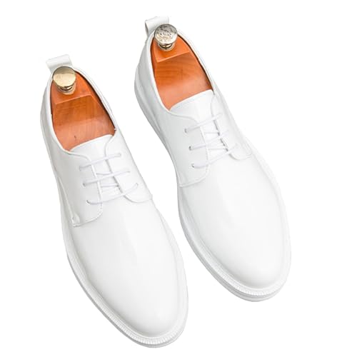 Men's Patent Leather Platform Formal Oxford Shoes Classic Pointed Toe Lace Up Oxford Shoes Casual Business Formal Shoes2
