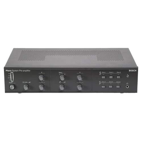Bosch LBB 1925/10 Plena 6-Zone System Pre-Amplifier with 2 Input Channels, 100 x 430 x 270mm, Charcoal