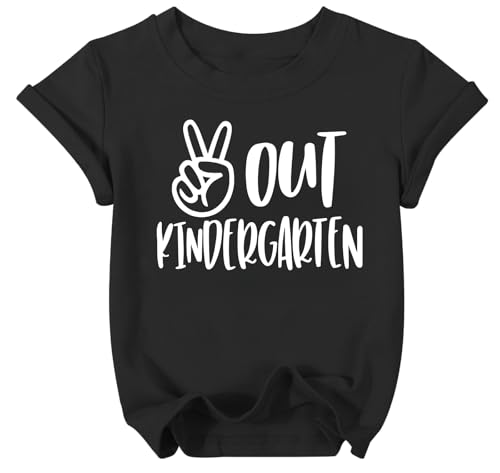 Kindergarten Graduation Shirt Kids Girls Boys Peace Out Kindergarten Shirts Cute Last Day of School Short Sleeve Tops