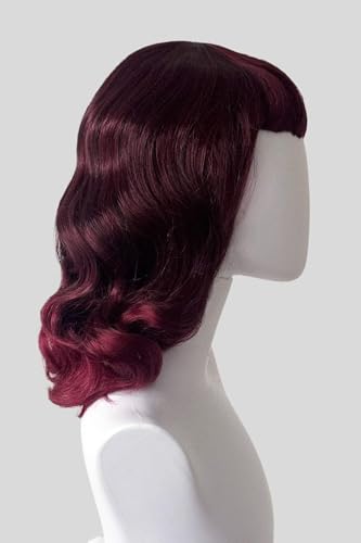 Perruque pin-up noire et rouge pour changer de look style années 50 - 3