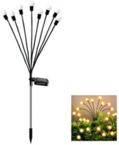 Firefly Solar Lights, 8 LED Solar Garden Lights with Flash Mode, Waterproof & Swaying Decorative Path Lights, Warm Outdoor Lighting for Garden, Pathway, Terrace, Pots & Balconies