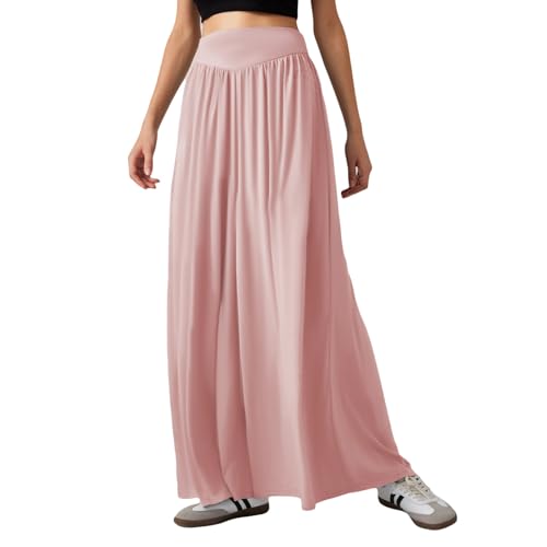 Wowcarbazole Women's Wide Leg Pants Elastic High Waist Casual Lounge Loose Palazzo Pant with Pockets Flowy Fall Long Trousers3