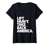 Photo Gallery donna lift heavy take america back trump 2024 elezione carina divertente maglietta con collo a v Photo Gallery donna lift heavy take america back trump 2024 elezione carina divertente maglietta con collo a v