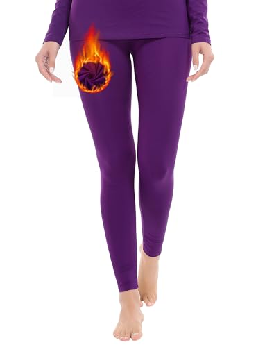 Image of MANCYFIT Thermal Leggings for Women Fleece Lined Pants Long Underwear Bottoms