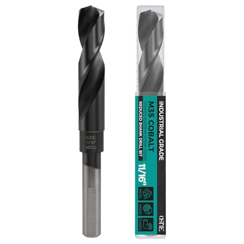 11/16 Inch Industrial Grade M35 Cobalt Drill Bit Reduced Shank TiAlN Coat