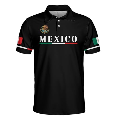 AOVL Personalized Mexico Polo Shirt 3D Mexico Shirts for Men Mexican Flag Gifts Unisex 3D Mexico Coat of Arms Polo 3D Gift2