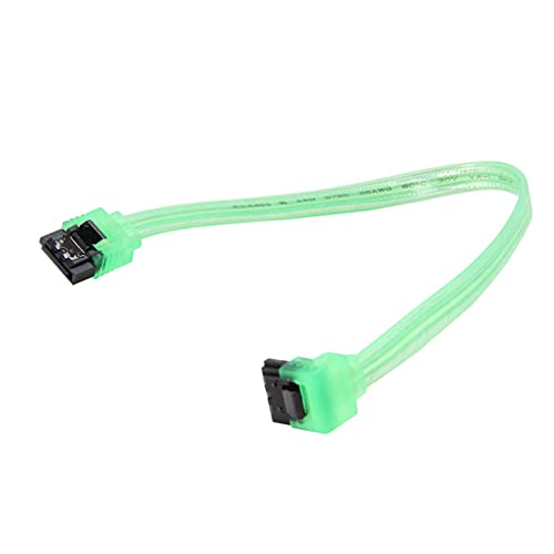 Cable SATA 3.0 10 pulgadas ángulo 180 a 90 grados verde miniatura 2