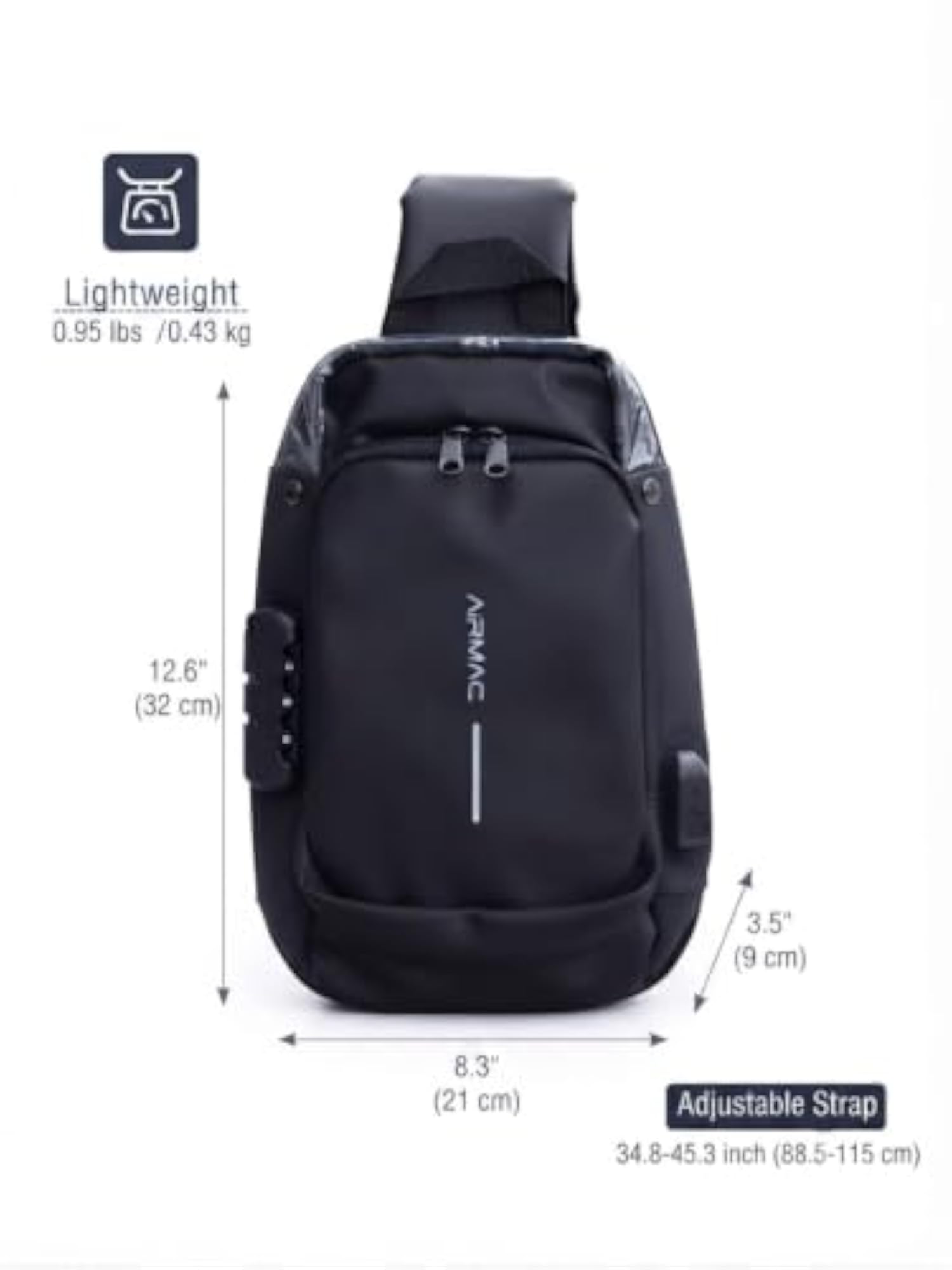 Anti-Theft USB Sling Chest Bag for Men & Women