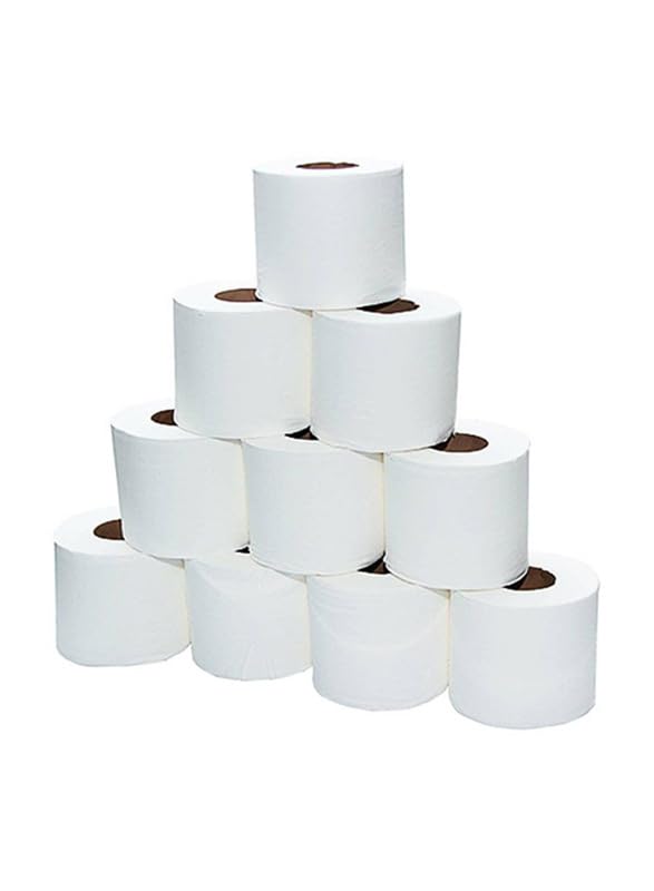 Toilet Paper Tissue Roll, 200 sheets 2 Ply Tissue Rolls Embossed Pack of 10 Rolls