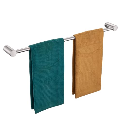 Image of KOKOSIRI Towel Bar Brushed Nickel 24-Inch Bathroom Towel Holder Single Rack Bathroom Hardware Accessories Wall Mounted Stainless Steel, B4007BR-L24