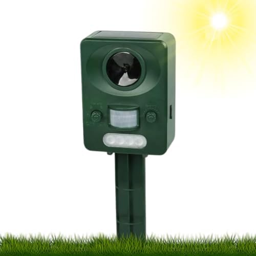 Anti Renard Répulsif à Ultrasons Pour Chat - Avec Détecteur De Mouvement Et Flash LED - Fonctionnement Ultrason Oiseau