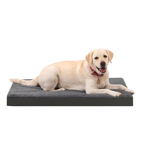 VoltaEcho Orthopädisches Hundebett, Wasserdichtes, Waschbares Hundematratze mit Abnehmbarer Hülle, Eierschaumkastenmatte mit Umkehrbarer Gestaltung,104 * 68 * 8CM