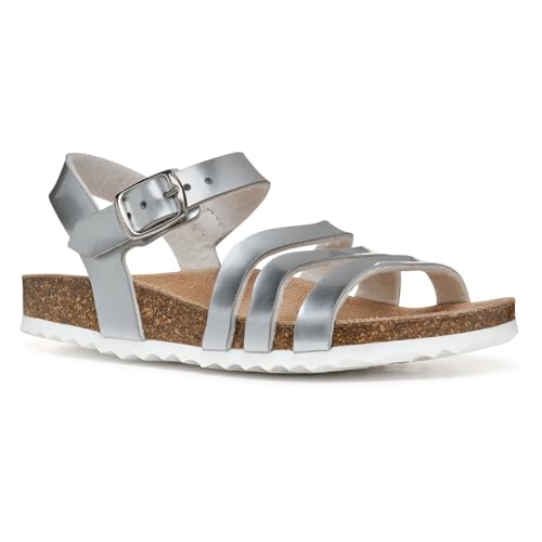 Geox J Adriel Girl F, Sandalia, Silver, 33 EU
