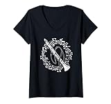 Mujer Clarinete bajista clarinetista notas instrumentos clásico Camiseta Cuello V