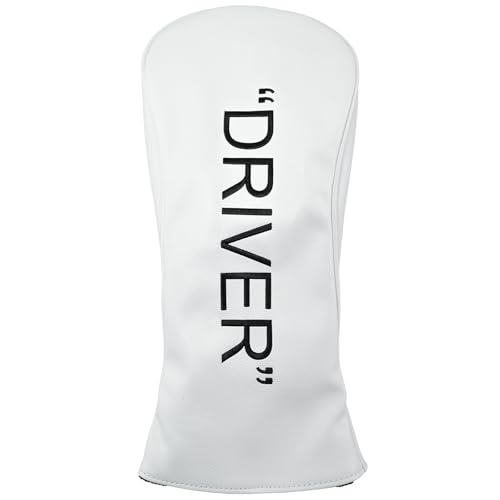 Housses de bâtons de golf, cuir premium, chauffeur, blanc
