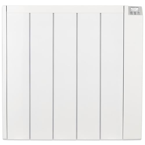 MYLEK Ceramic Panel Heater Radiator Electric with Programmable Digital Timer 1500w - Aluminium Wall Mounted Freestanding Slim White, IP24 Splashproof, LOT 20 Eco Design Energy Efficient (1500W)