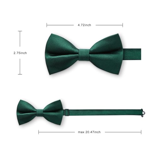 Image of HISDERN Bow Ties for Men Pre-Tied Bow Tie Floral Paisley Handkerchief Classic Formal Bowtie and Pocket Square Cufflinks Set