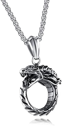 Cross Ring Pendant Necklace Stainless Steel Pendant Necklace for Men Women Best Friend Necklaces