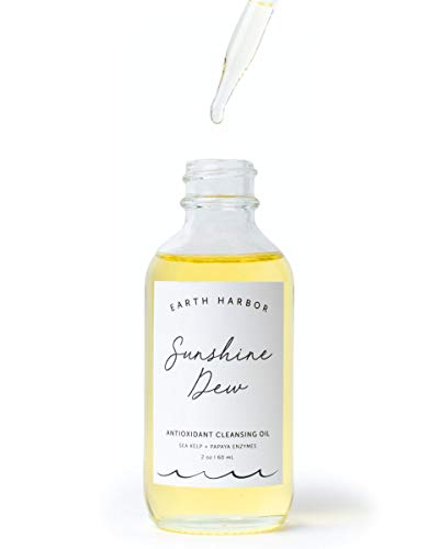 Earth Harbor | Sunshine Dew Cleansing Oil - Deep Cleanse & Makeup Remover | Papaya Enzymes + Sea Kelp | 2 Fl Oz #TOP1