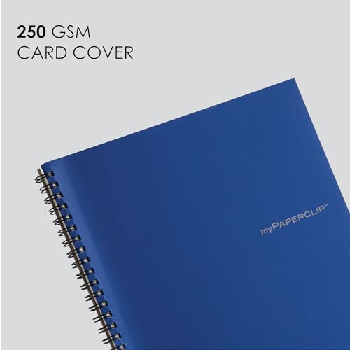 Image of myPAPERCLIP NeoWiro B5 Spiral Ruled Notebook | 160 Pages, 80 GSM, 250 GSM Soft Cover, B5 (6.93 x 9.84 in) | Wiro Bound | Blue