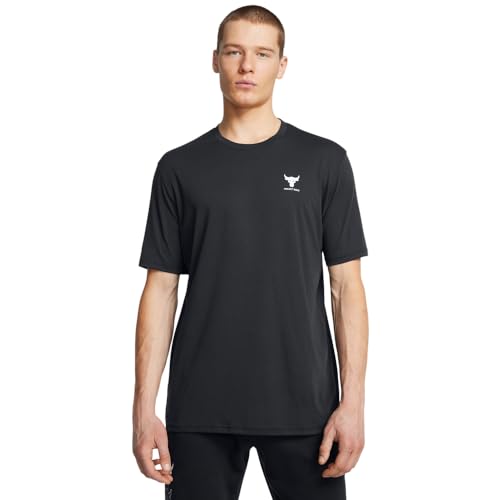 Under Armour Men's Project Rock Simple Branded T Shirt, 001 Black, XXL - image 1