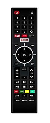 Remote Control Replacement for Element LCD LED Smart TVs - No Setup Needed
