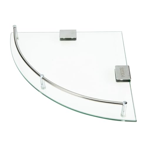Étagère murale angle verre trempé et acier premium - 2