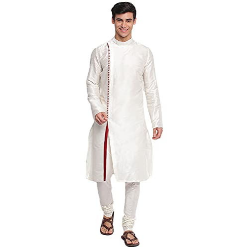 Image of Sanwara Sanwara Men Deep Blue Solid Pattern Straight Kurta