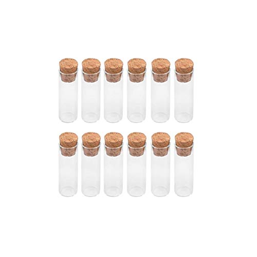 Xianglaa- provette per Regalo, 100Pcs Piccolo Test Tubo di Vetro, 13x40mm 2,5 ml, fiale con Tappi di Sughero Stopper Mini Svuotare Vetro Trasparente barattoli, flaconi Decorazioni Mestieri, Ampia gam