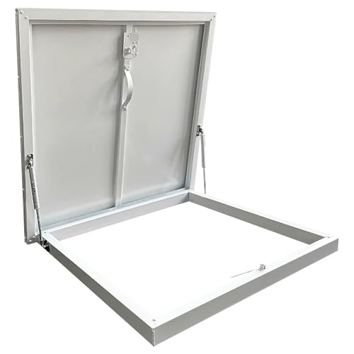 Claraboya Techo Casa de Aleación de Aluminio Ventanas de Repuesto para Casas Registro de Acceso a Techos para Techos, Áticos, Patios y Sótanos(White,WxH 92x92cm/36.2x36.2in)