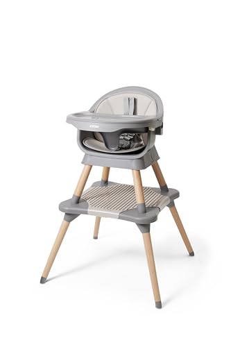 Image of Kyrise 5-in-1 High Chair for Baby & Toddler - Convertible Baby Dining Seat - Portable Floor/Booster Seat - Adjustable Tray w. Cover - 5-Point Harness - Building Block Table & Chair - Stool (Gray)